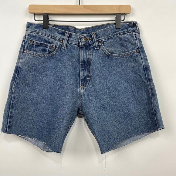 Wrangler High Rise Rigid Denim Cut-Off Shorts Mens 30 Dark Denim Style‎ 97601VR - Picture 1 of 7